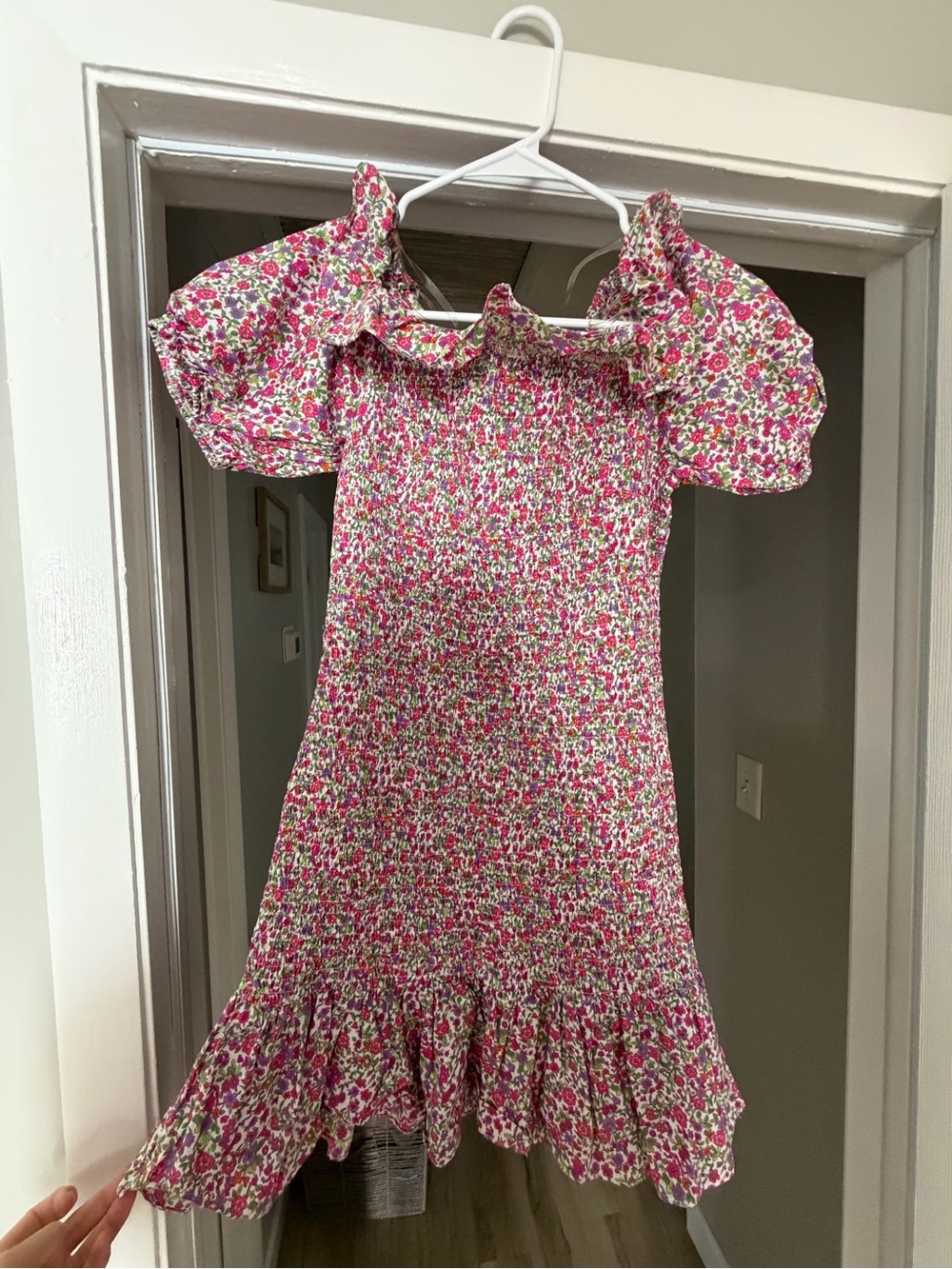 DO+BE Pink Floral Smocked Mini Dress